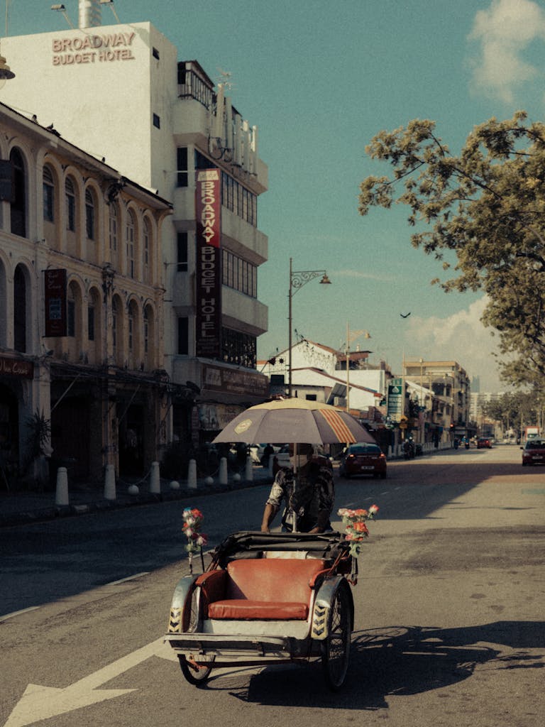 A Man Pushing a Carriage